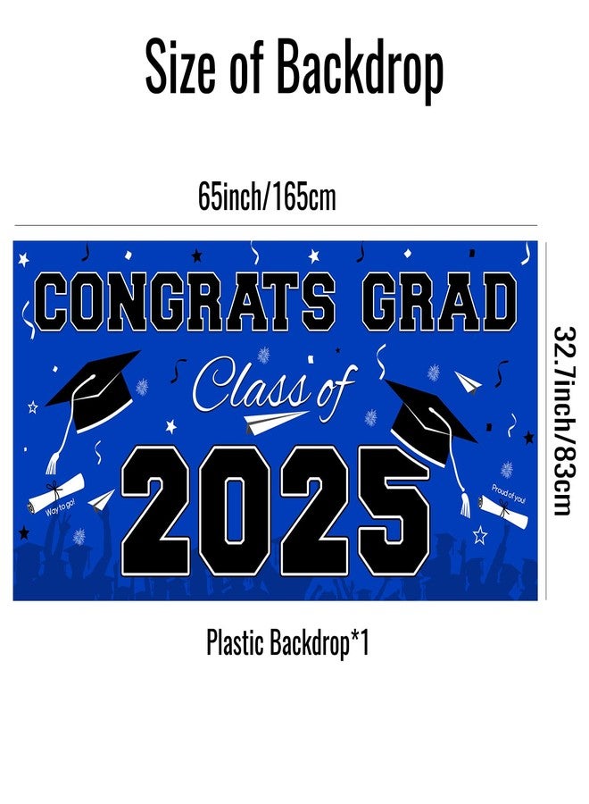 STARSIDE 2025 Graduation Party Plastic Backdrop 65" x 32.7",Blue - Image 2
