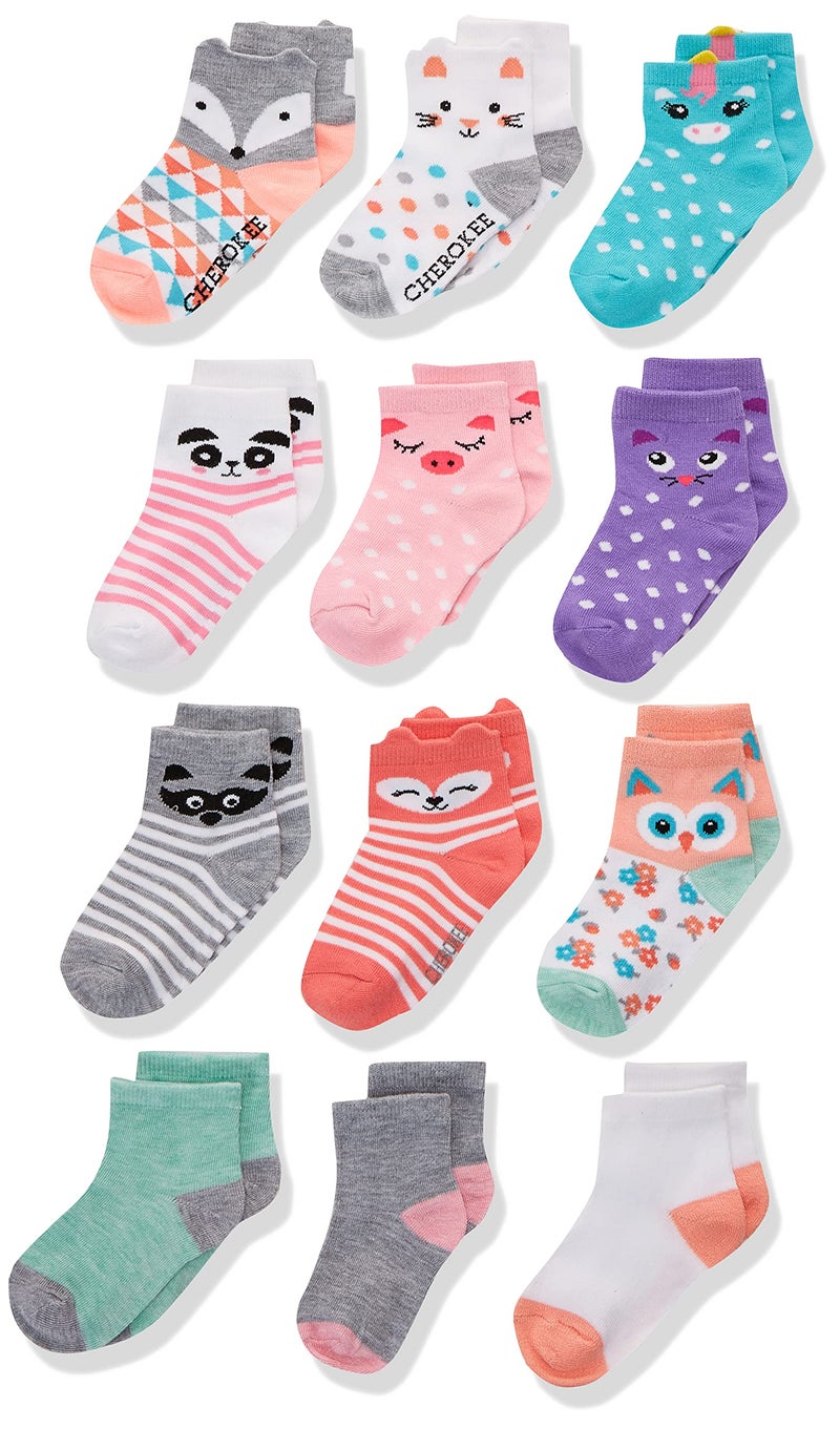 Cherokee baby-girls 12 Pack Shorty Ankle Socks - Image 1