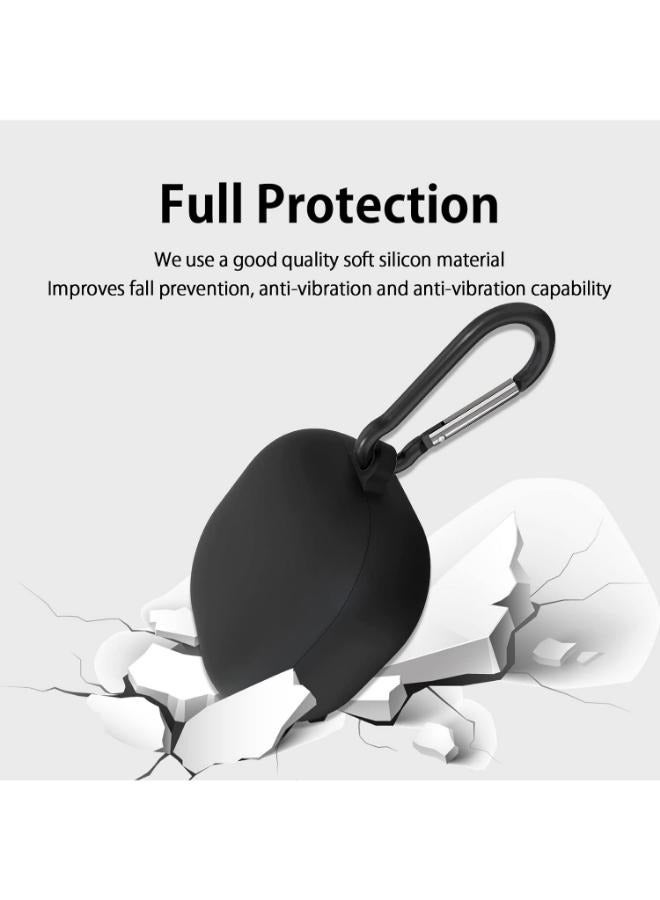 Protective Case Compatible with Anker Soundcore Liberty 4 Shockproof Full Protective Skin Case Silicone material Protective Cover with Carabiner (Black) - Image 2
