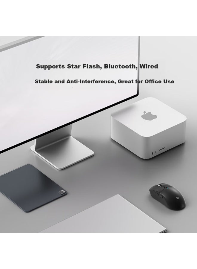 JD.com Jd Jingzao M7 Star Flash Tri-mode Mouse Wireless High-end Office Wired/bluetooth/2.4g Lightweight Compatible With Mac Huawei Lenovo Windows White - Image 1