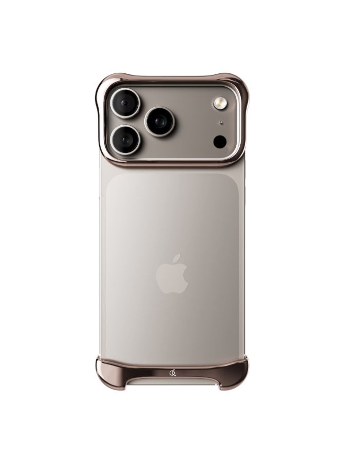 ARC حافظة بامبر ألمنيوم Pulse لهاتف آيفون 17 برو ماكس 6.9"، حافظة واقية رفيعة مضادة للصدمات من المعدن المستخدم في الطيران، مقاومة للخدوش، ملائمة للانزلاق، مختبرة لسقوط حتى 10 أقدام، شحن لاسلكي MagSafe، برونزي وردي - Image 4