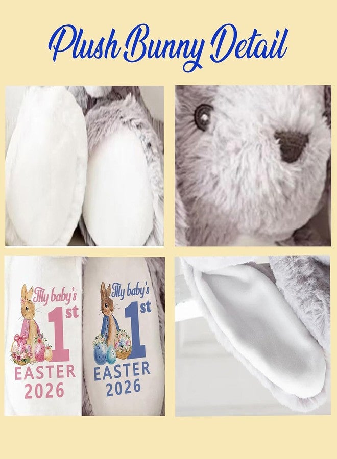 OAEUQ 2025 My Baby's First Easter Gift Easter Themed Plush Bunny Toys Pillow Toys to Accompany Your Child Baby Flowers Newborn Gifts for Boys and Girls (Design 2) - Image 4
