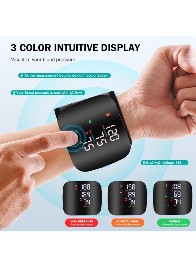 Digital Wrist Blood Pressure Monitor – Automatic BP Machine with Adjustable Cuff, Large Display, Voice Guidance & Carrying Case - Image 4