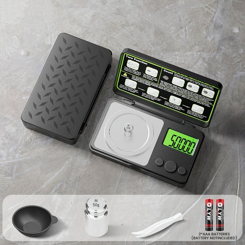 100g 0.001g Precision Digital Milligram Scale Portable Mini Scale With Display ABS Material High Accuracy Postal Scale For Jewelry Powder Medicine Calibration 1.76oz - Image 1