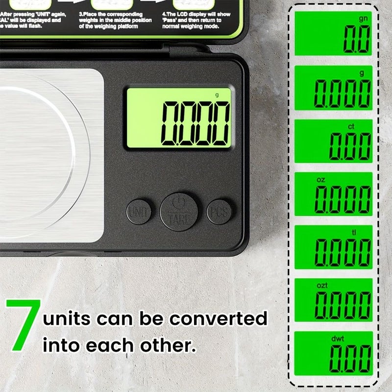 100g 0.001g Precision Digital Milligram Scale Portable Mini Scale With Display ABS Material High Accuracy Postal Scale For Jewelry Powder Medicine Calibration 1.76oz - Image 3