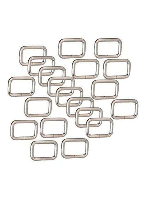 Pack Of 20 Rectangle Metal D Ring Silver