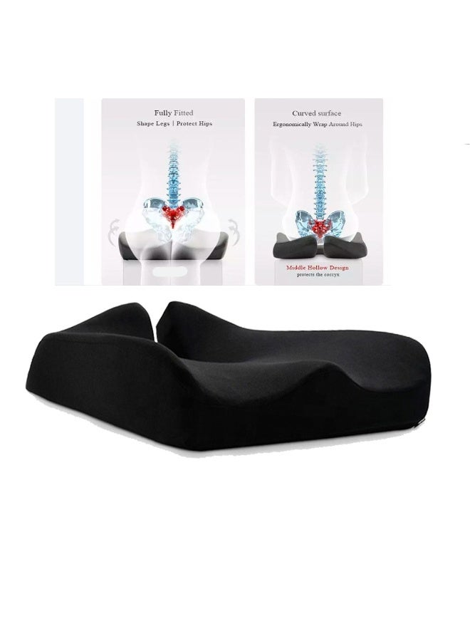 HT High-density memory foam medical seat cushion provides healthy support when sitting, reduces coccyx and fistula pain, and helps speed up recovery after surgery. Luxurious velvet cover is soft, easy to remove and wash for comfort and daily use. - Image 3