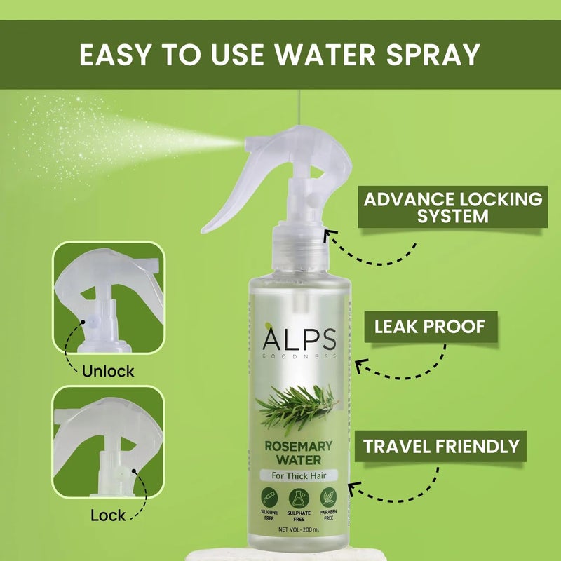 Alps Goodness Rosemary Water Refill Pack For Hair Growth 200 ml Hair Spray for Regrowth Rosemary Mist Adds Shine Helps Reduce Hairfall Strengthens Hair Suitable For All Hair Types - Image 2