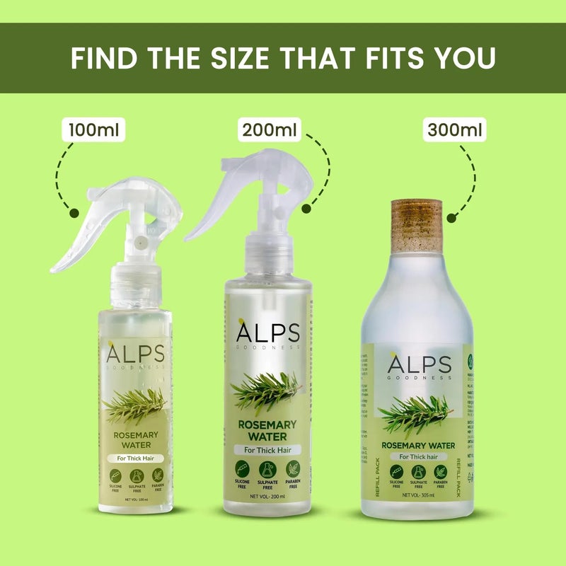 Alps Goodness Rosemary Water Refill Pack For Hair Growth 200 ml Hair Spray for Regrowth Rosemary Mist Adds Shine Helps Reduce Hairfall Strengthens Hair Suitable For All Hair Types - Image 3