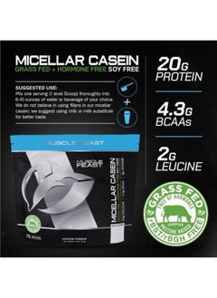 Muscle Feast Micellar Casein Protein, All Natural Pasture Raised Hormone Free Soy Free, Unflavored, 4Lb  - Image 3