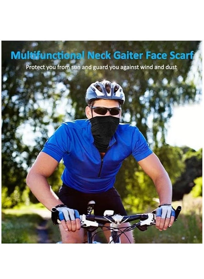 ZNARO 2 Pack Neck Gaiter Ice Silk Cooling Face Cover Breathable UV Protection Headwear Bandana Scarf for Outdoor Driving Cycling Unisex (Black) - Image 2