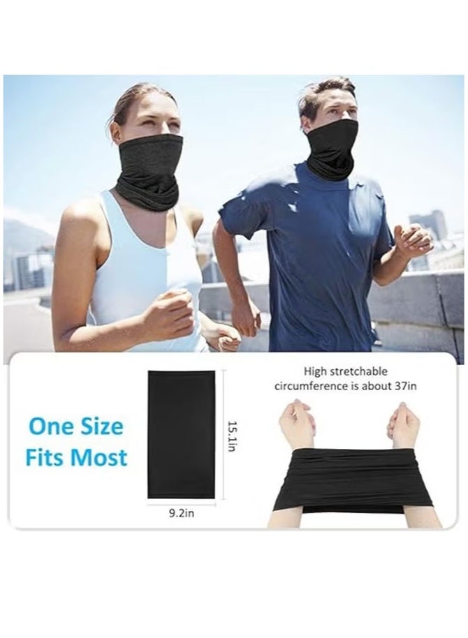 ZNARO 2 Pack Neck Gaiter Ice Silk Cooling Face Cover Breathable UV Protection Headwear Bandana Scarf for Outdoor Driving Cycling Unisex (Black) - Image 4