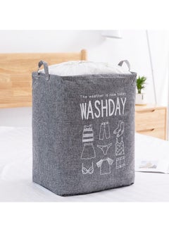 WAOKN Large Capacity 75L Laundry Bag, Extra Large 43x33x52 cm Machine Washable Travel Dirty Clothes Storage Bag, Foldable Drawstring Storage Basket (Grey)  - Image 5