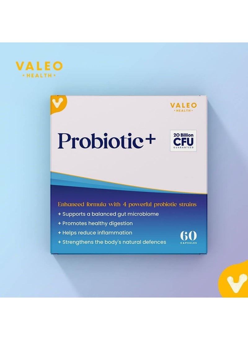 Probiotic+ 20 Billion Cfus With 4 Probiotic Strains Supports Digestive Health, Immune Function, And Gut Flora Balance 60 Capsule