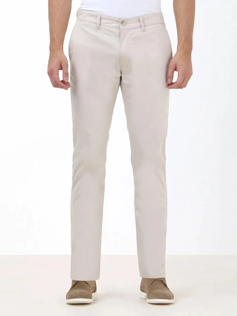 كيب بنطال قطني مخلوط بقصة ضيقة بنمط نسيج حجري