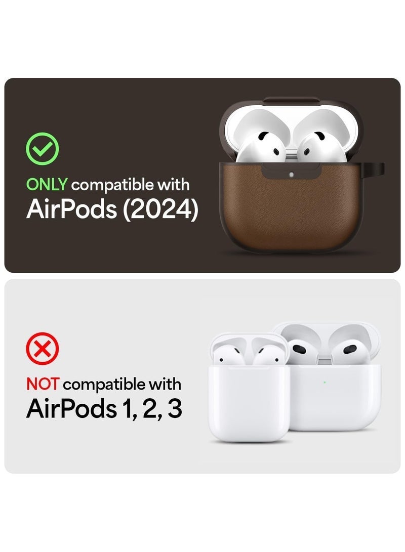CYRILL Kajuk Compatible with AirPods 4 Case Cover Compatible with MagSafe [Shock Absorbent] with Carabiner - Saddle Brown - Image 2