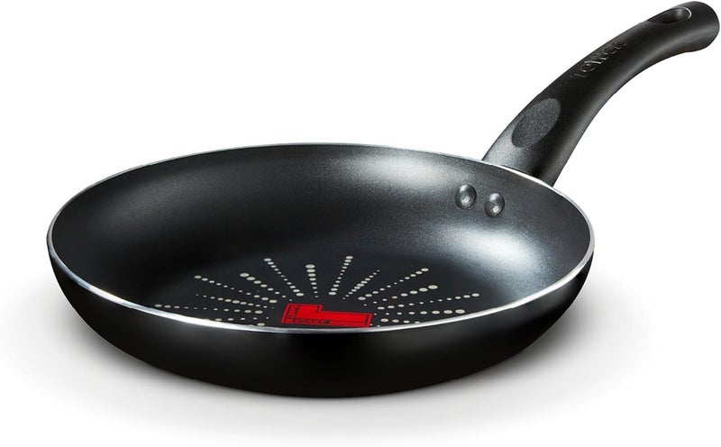 Tower SmartStart Classic 32cm Aluminium Frying Pan | Aeroglide PFOA Free Non-Stick Coating Skillet | Built-In Temperature Indicator | Oven & Dishwasher Safe | Gas Hob Compatible Fry Pan | Black - Image 1