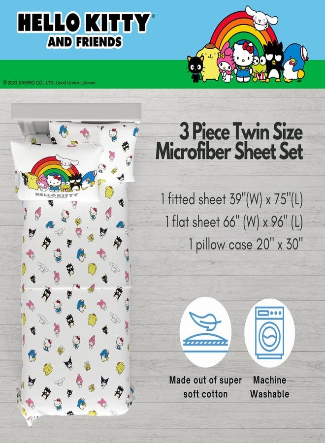 Franco Collectibles Hello Kitty & Friends Bedding Super Soft Cozy Cotton 3 Piece Twin Sheet Set, (Officially Licensed Product) - Image 2