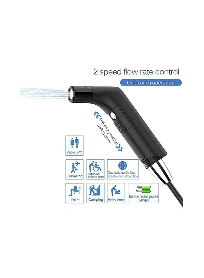 DLC Electric Shattaf Personal Travel Bidet Sprayer Kits Shower Spray Clean with 2.3L Water Storage Rechargeable - Image 2