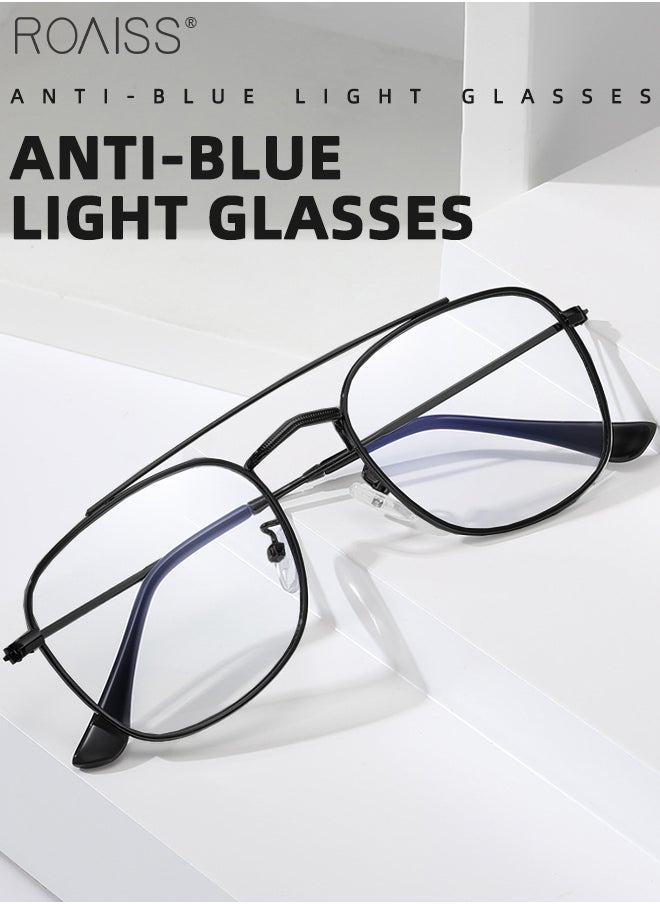roaiss Blue Light Blocking Glasses Blue Light Filter Computer Reading Gaming TV Phones Square Eyeglasses Fashion Anti Eyestrain Headache Eyewear for Men Women Black 54mm  - Image 3
