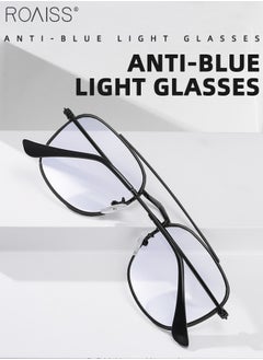 roaiss Blue Light Blocking Glasses Blue Light Filter Computer Reading Gaming TV Phones Square Eyeglasses Fashion Anti Eyestrain Headache Eyewear for Men Women Black 54mm  - Image 4