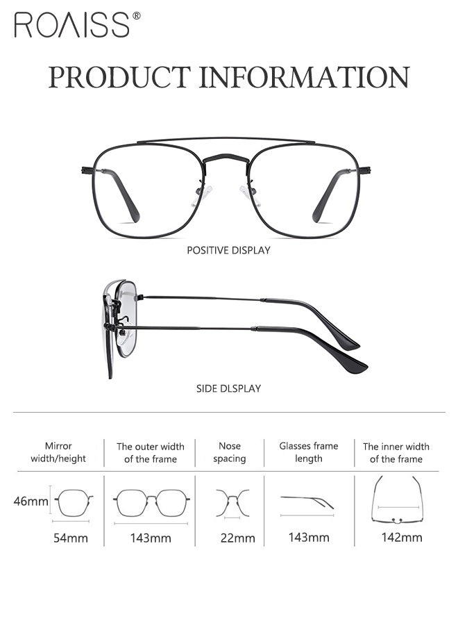 roaiss Blue Light Blocking Glasses Blue Light Filter Computer Reading Gaming TV Phones Square Eyeglasses Fashion Anti Eyestrain Headache Eyewear for Men Women Black 54mm  - Image 5