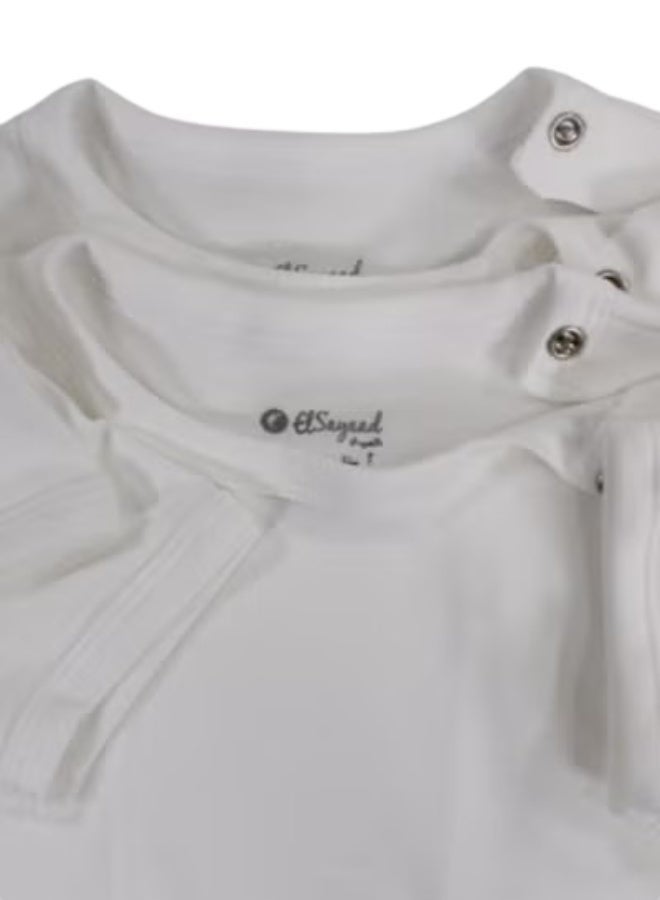 El Sayaad White Short-Sleeved Underwear Bodysuit (Pack Of 2) - Image 3