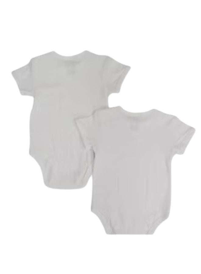 El Sayaad White Short-Sleeved Underwear Bodysuit (Pack Of 2) - Image 2