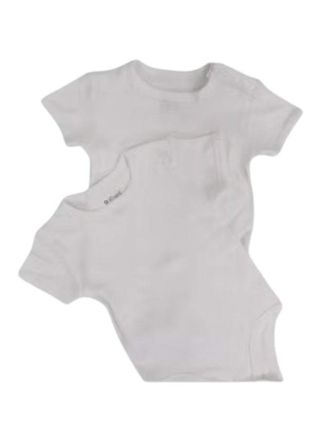 El Sayaad White Short-Sleeved Underwear Bodysuit (Pack Of 2) - Image 1