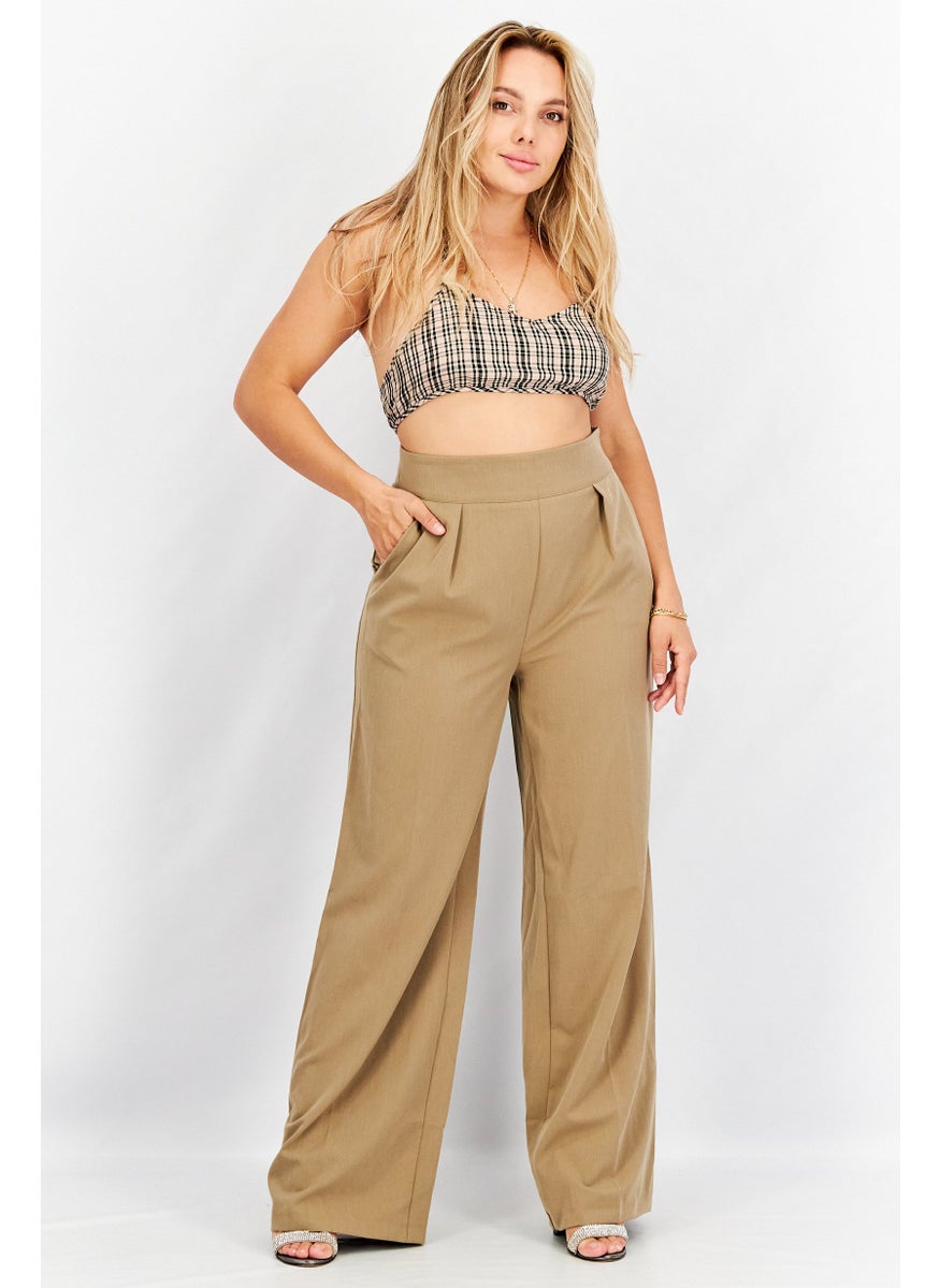 NOISY MAY Women Halter Neck Sleeveless Checkered Bralette Tops, Grey  - Image 3