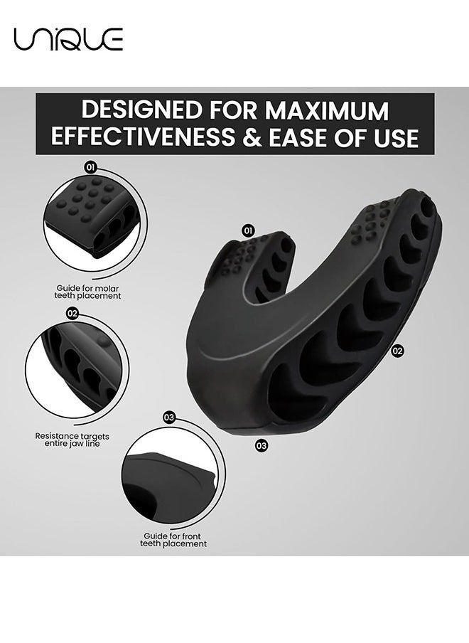 Unique 3PCS Jaw Exerciser for Men & Women, 3 Resistance Levels Silicone Jaw Toner for Beginner, Intermediate & Advanced Users, Jawline Exerciser & Jawline Shaper  (White/Grey/Black)  - Image 3