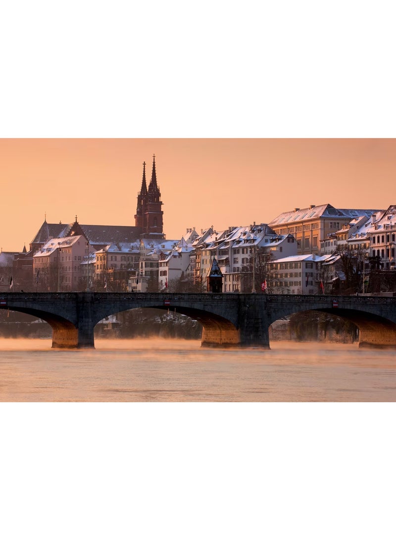 1000 قطعة من ألغاز المناظر الطبيعية عند الغسق السويسري - أنماط تصميم إبداعية، تجربة فنية ملونة، مناسبة للبالغين والأطفال - Image 1