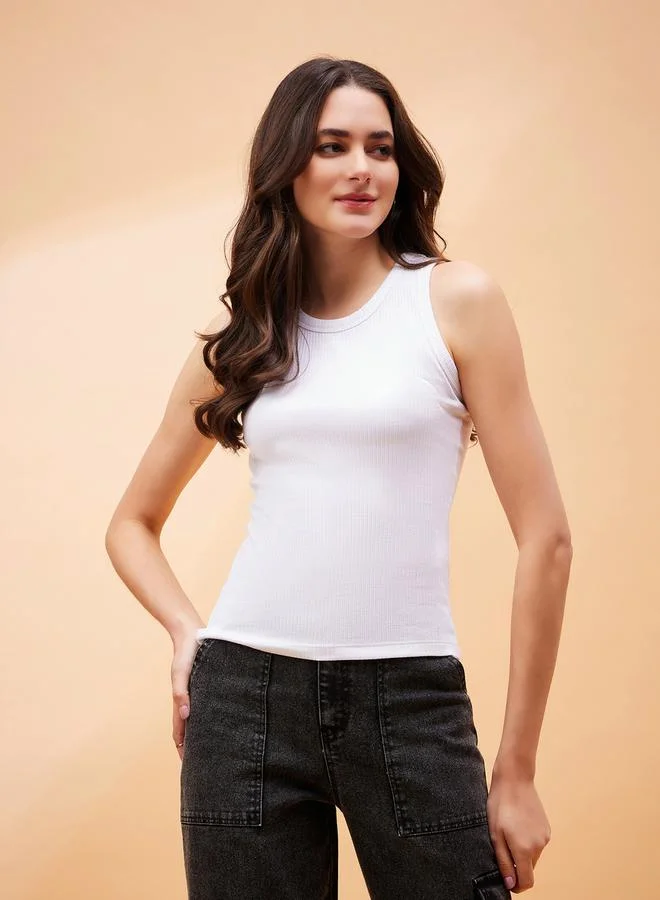SASSAFRAS SASSAFRAS Ribbed Round Neck Tank