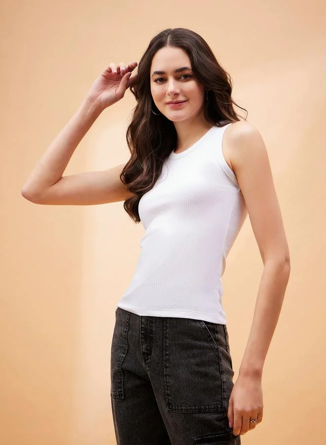 SASSAFRAS SASSAFRAS Ribbed Round Neck Tank