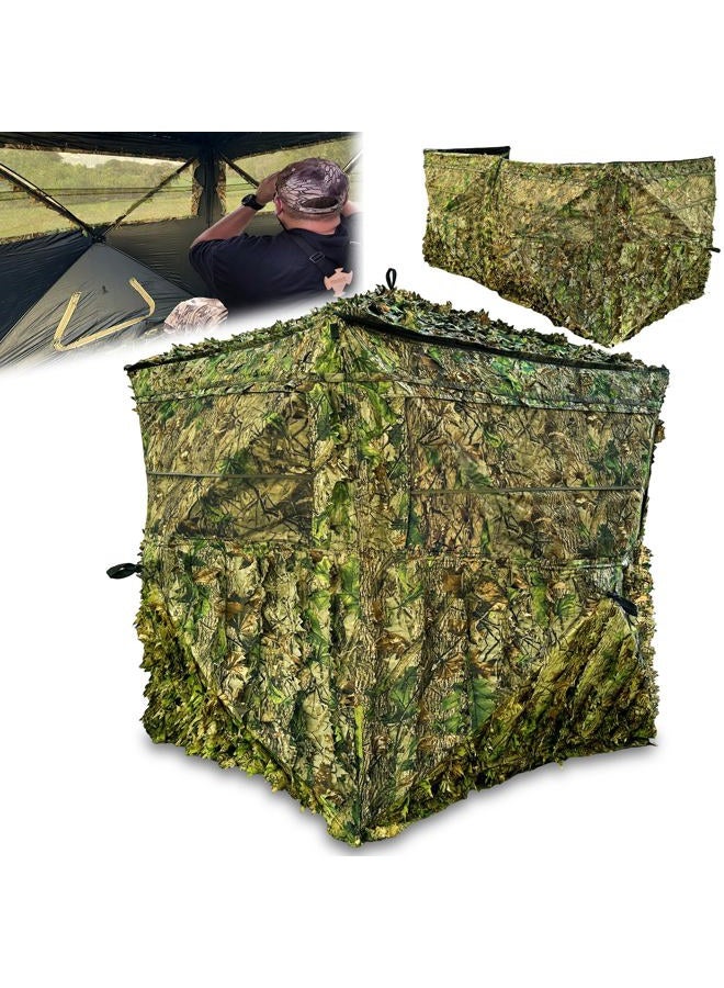 AYIN Hunting Blind See Through with Carrying Bag, 2-3 Person Pop Up Ground Blinds 270 Degree Field of View, Portable Durable Hunting Tent for Deer & Turkey Hunting (Camouflage) - Image 1