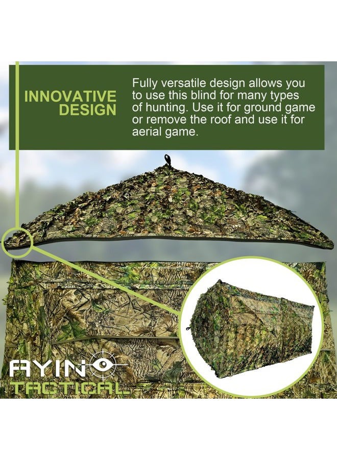 AYIN Hunting Blind See Through with Carrying Bag, 2-3 Person Pop Up Ground Blinds 270 Degree Field of View, Portable Durable Hunting Tent for Deer & Turkey Hunting (Camouflage) - Image 3