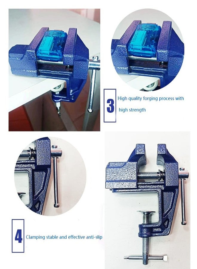 MYTEC Mini Table Clamp, 2.0" blue, Small Bench Vice, Upgraded cast steel manufacturing Jewelers Hobby Clamps Craft Repair Tool Portable Work Bench Vise - Image 4