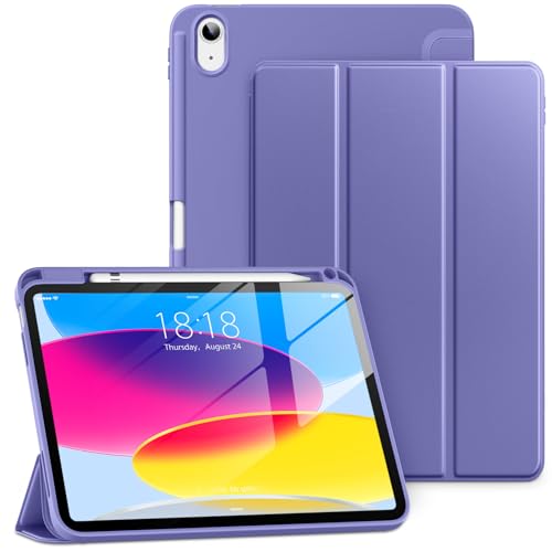 DTTO for iPad A16 11th Generation Case 11 Inch 2025 iPad 10th Generation Case 109 Inch 2022 Slim Trifold Stand Soft TPU Back Protective Cover with Pencil Holder Auto SleepWake Lavender - Image 1