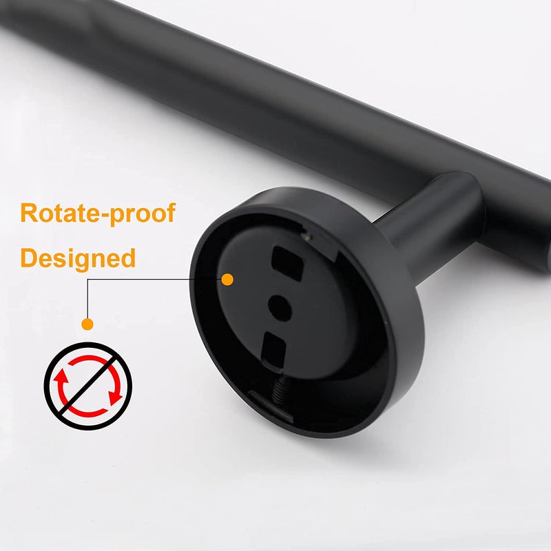 Nolimas Matte Black Bath Hand Payel Bar Single Bars Padel Rack Rod Classic Classic Feethit Steel Feth - Image 5