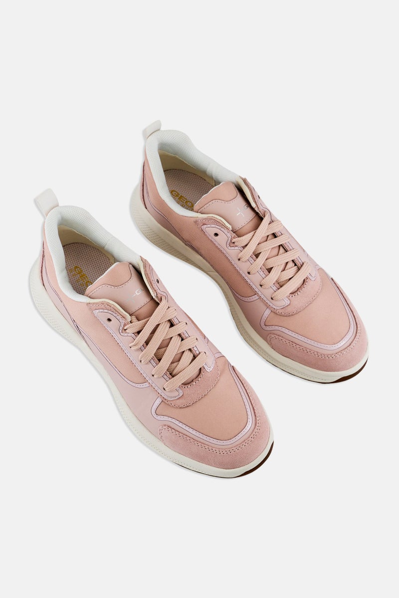 GEOX Women D Pgix A Lace Up Casual Shoes, Pink - Image 4