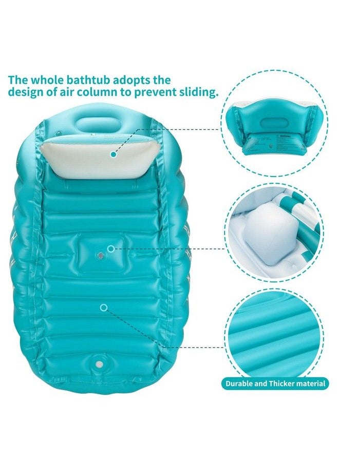 SwimBoBo - Inflatable Baby Bath Tub Portable Foldable Travel Mini Swimming Pool Helps Infants To Toddler Tub (Blue) - Image 1