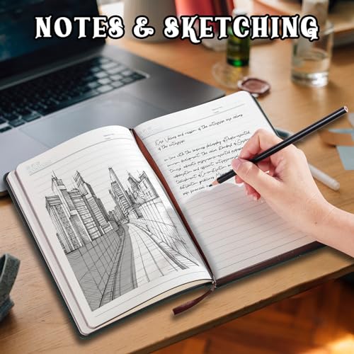 Fetinar 2026 Leather Vintage Journal Notebook,300 Pages,Leather Softcover Lined Journal Notebooks for Women Men,Notebook Journals for Writing Travel,Business,Office,5.7'' X 8.3'',Green - Image 4