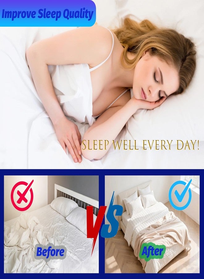 Eiruseed Bed Sheet Holders Keep Sheets Firm & Tight, Upgraded Bed Sheet Fasteners Easy No-Lift Installation, 4Pcs Bed Sheet Grippers Dual-Side Lock, Fitted Sheet Clips for Bedding, Sheet Keepers(White) - Image 4