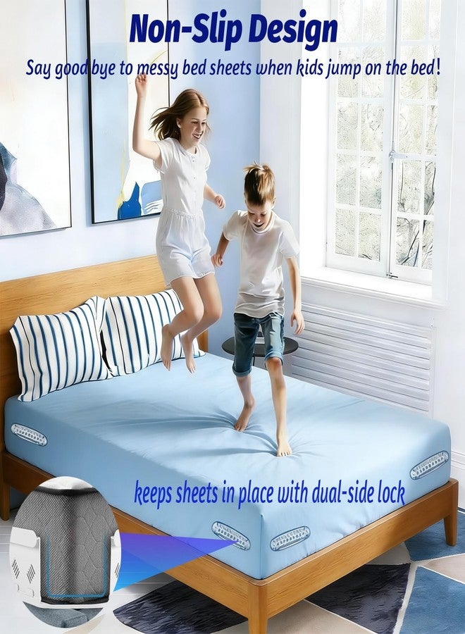 Eiruseed Bed Sheet Holders Keep Sheets Firm & Tight, Upgraded Bed Sheet Fasteners Easy No-Lift Installation, 4Pcs Bed Sheet Grippers Dual-Side Lock, Fitted Sheet Clips for Bedding, Sheet Keepers(White) - Image 3