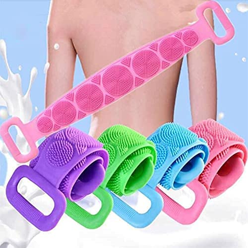 Shopfleet حزام فرك سيليكون مزدوج الجوانب للاستحمام (متعدد الألوان) - Image 1
