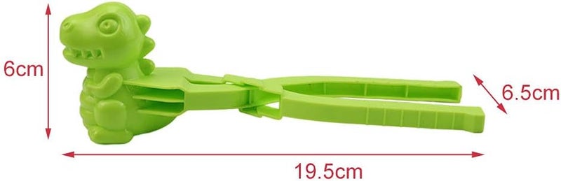 klarako Snowball Maker Toys, Dinosaur Shaped Toys and Sand Mold Fun Winter Outdoor Snow Tools Snowball Clip Snowball Game Toys for Kids Snowball Maker Tools - Green - Image 4