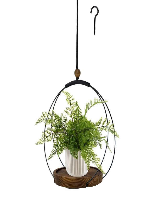 hismocal Hanging Planter for Indoor Plants, Plant Hanger with Sturdy Wood Base, Modern Boho Macrame Plant Hanger, Wall Ceiling Window Stands (Plants/Pots Not Included) (1) - Image 1