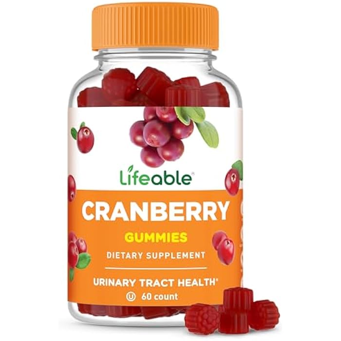 Lifeable Cranberry Gummies for Women | Great Tasting Cranberry Supplement | for Urinary Tract Health, Bladder & Kidney Support | Vegan and Non GMO Cranberries | 60 Count - Image 1