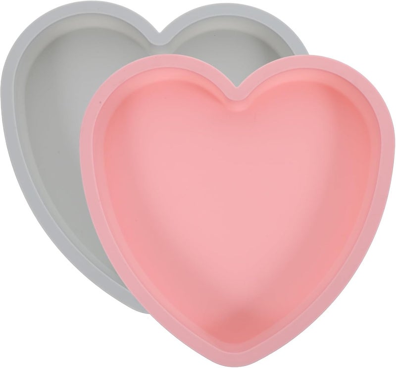 Hemoton 2Pcs Heart Shaped Silicone Cake Molds - Image 1