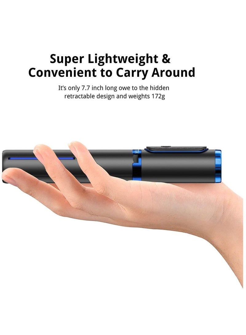 Selfie Stick Tripod, Extendable 3 in 1 Aluminum Bluetooth Selfie Stick with Wireless Remote